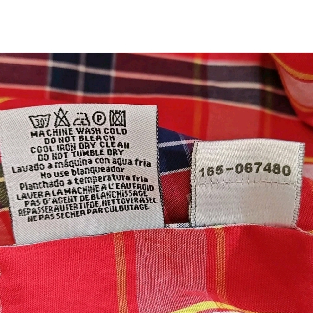 Coogi Luxe Flip Cuffs Dress Shirt 4X Red Patriot Plaid Heritage 90s Hip Hop Y2K - Picture 10 of 12